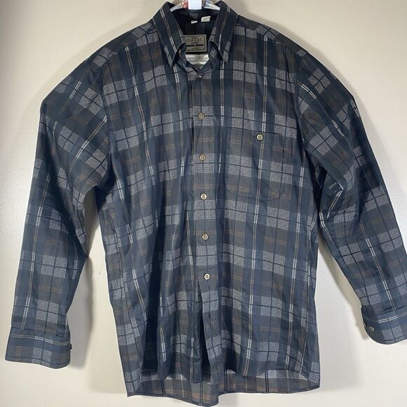 Haupt Men's Plaid Button Front Shirt Size Medium 39/40  15.5 - Picture 1 of 13